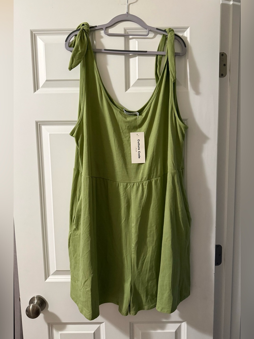 Culture Code Tie-Shoulder Sleeveless Romper
